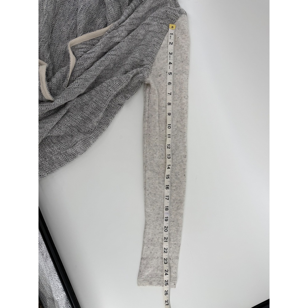 Lucky Lotus Lucky Brand Womens Small Grey Fringe Mixed Media Open Front Cardigan - Picture 5 of 8